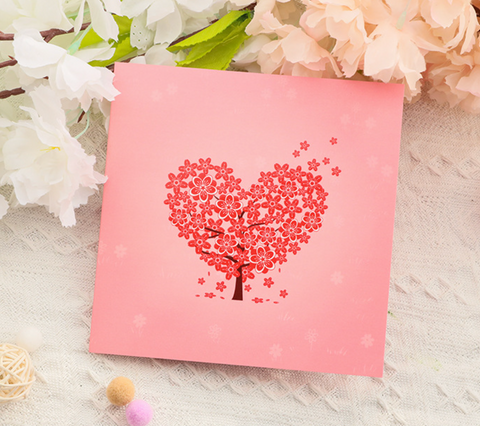 Pop Out Card Love Cherry Tree
