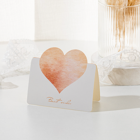 Best Wishes Watercolor Heart Card