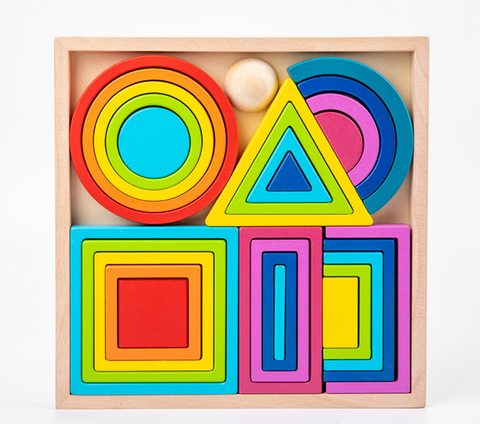 Colorful Wood Blocks in Square - Large