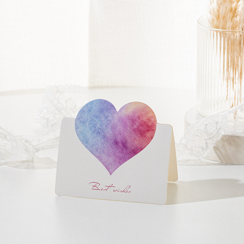 Best Wishes Watercolor Heart Card