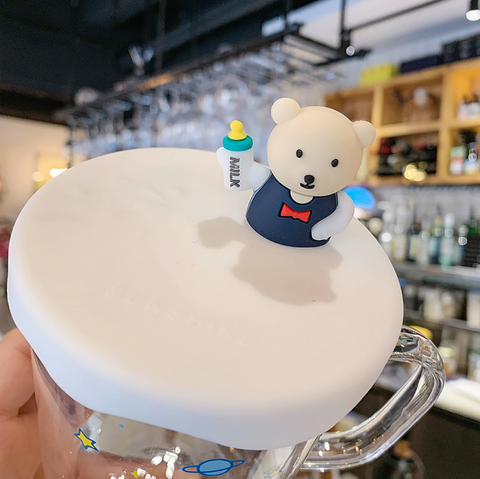 Cute Bear Glass Cup 500ml