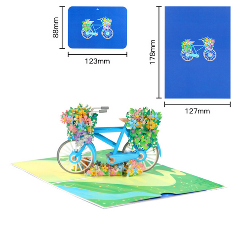 Pop Out Card Bicycle Flower