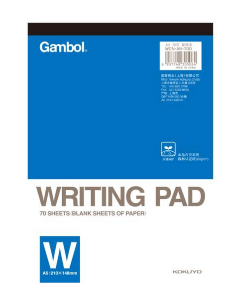 Gambol Writing Pad - A5 Blank Pad