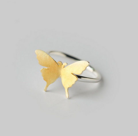 Gold Attached Butterfly Ring