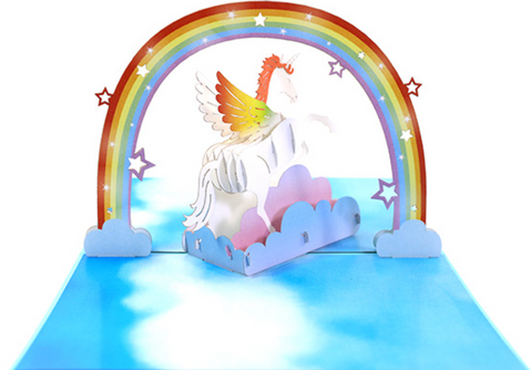 Pop Out Card Unicorn Rainbow