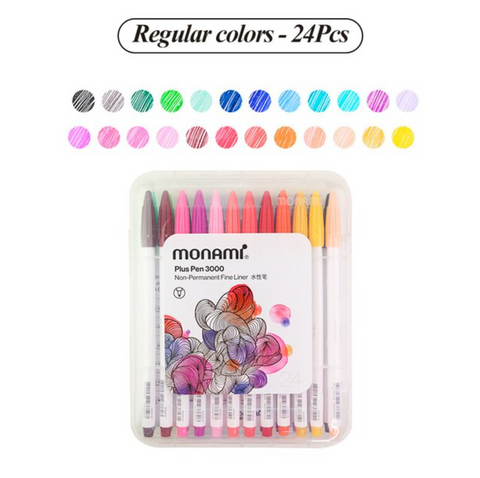 Monami Plus Pen - 24 Set Regular Color