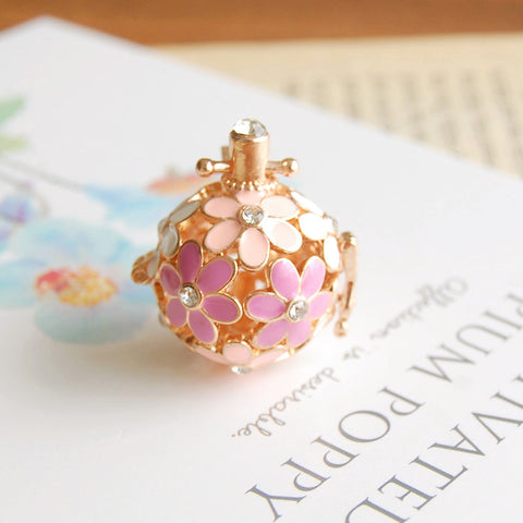 Purple Flower Gold Necklace