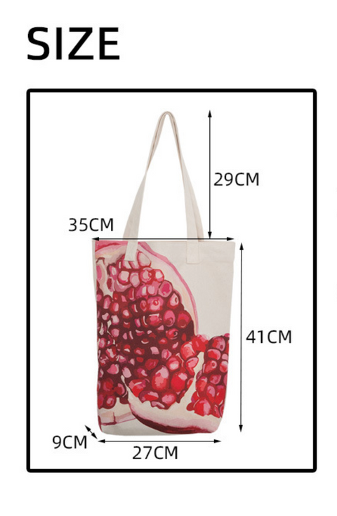 Drawn Fruit Canvas Tote