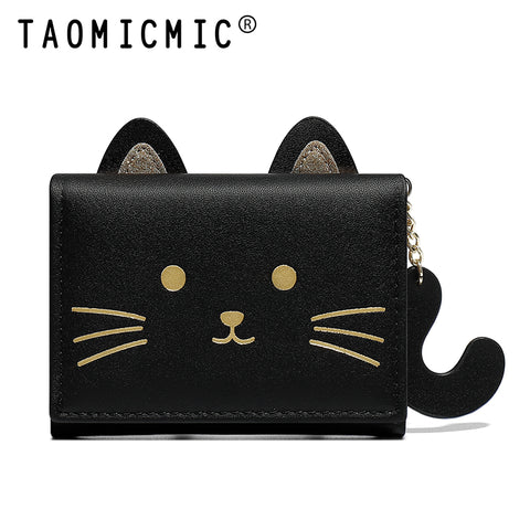Cat Tail Three Fold Button Wallet