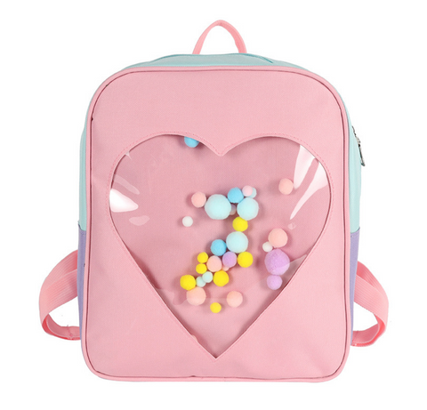 Transparent heart backpack deals