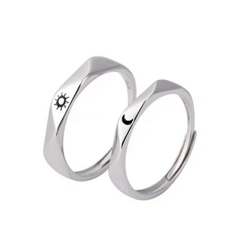 Sun and Moon Angled Ring