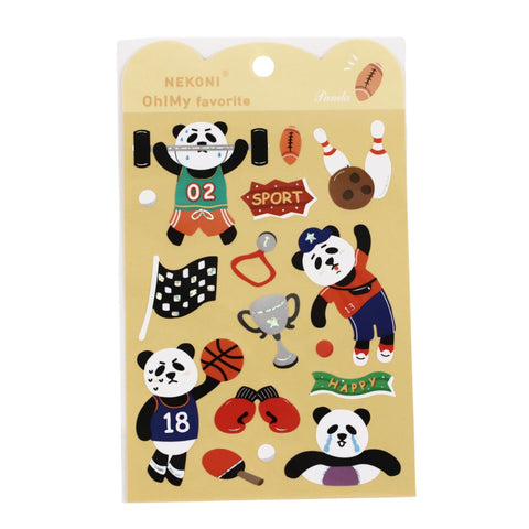 Nekoni Panda Athlete Stickers