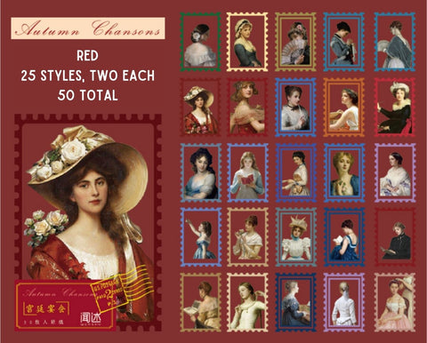 Autumn Chansons Stamp Stickers