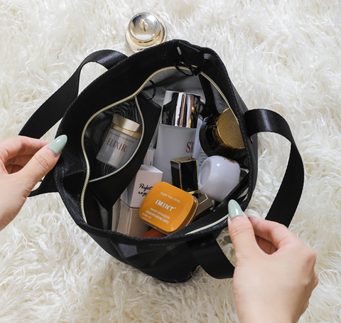 Black Mesh Cosmetic Storage Bag