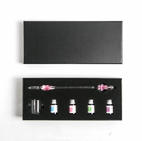 Flower Glass Dip Pen 7pc Set