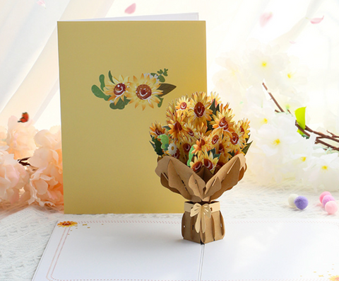 Pop Out Card Sunflower Bouquet