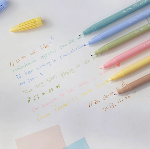 Monami Plus Pen - 6 Set Rainbow Color