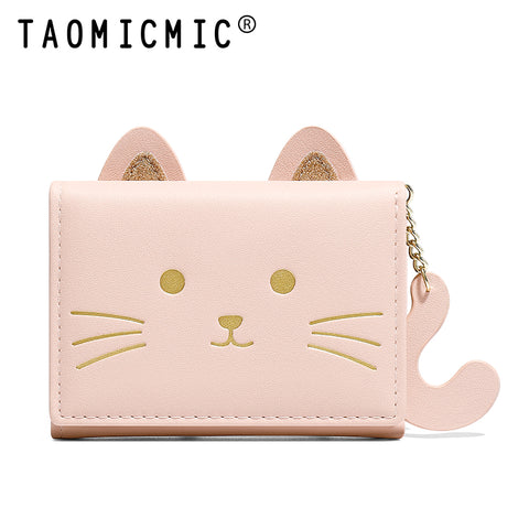 Cat Tail Three Fold Button Wallet