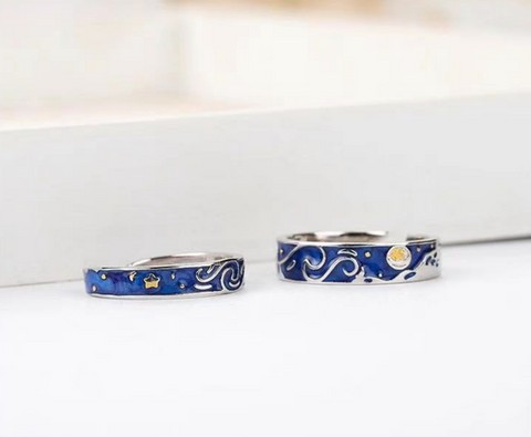 Blue Moon Engraved Ring